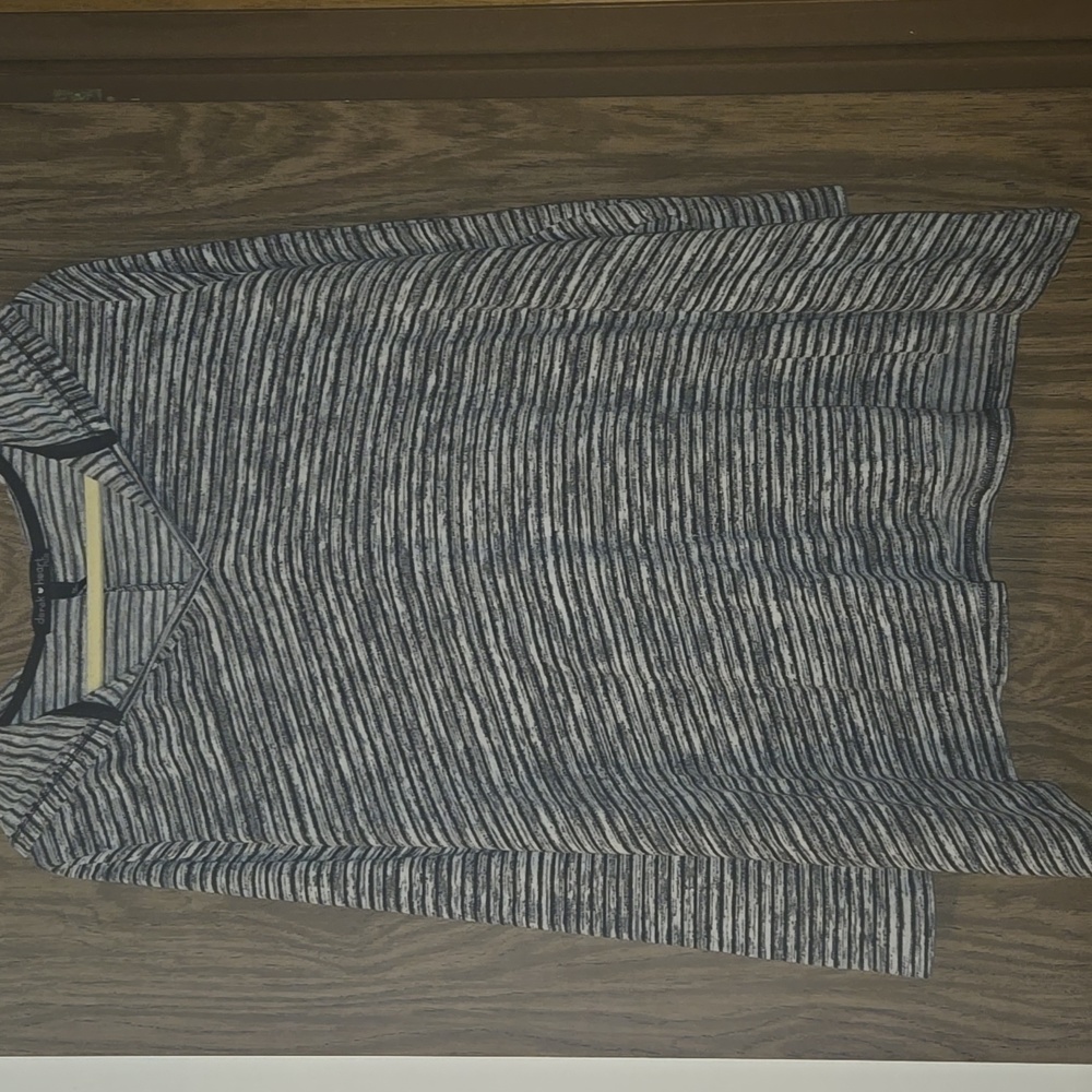 Derek Heart Black and White Striped Long Sleeve Top